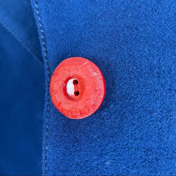Vintage | Wool Blue Blazer Red Buttons James Smart Med - Picture 8 of 10